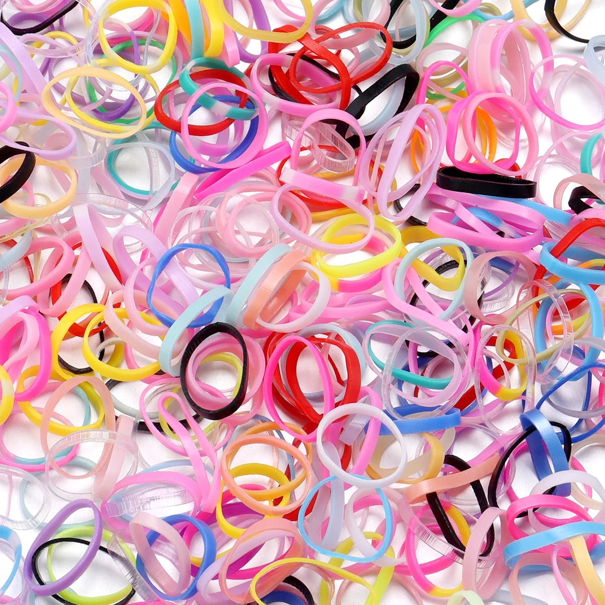 500pcs Colourful Small Disposable Elastic Hair Bands for Girls - lily supply