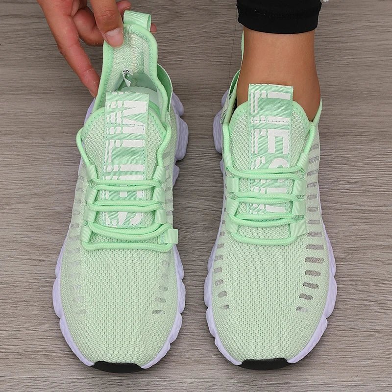 Women's Sports Shoes Mesh Lightweight Soft Sole Jogging Strap Breathable Fashion Sports Walking Casual Tennis Flat Shoes for Men - lily supply