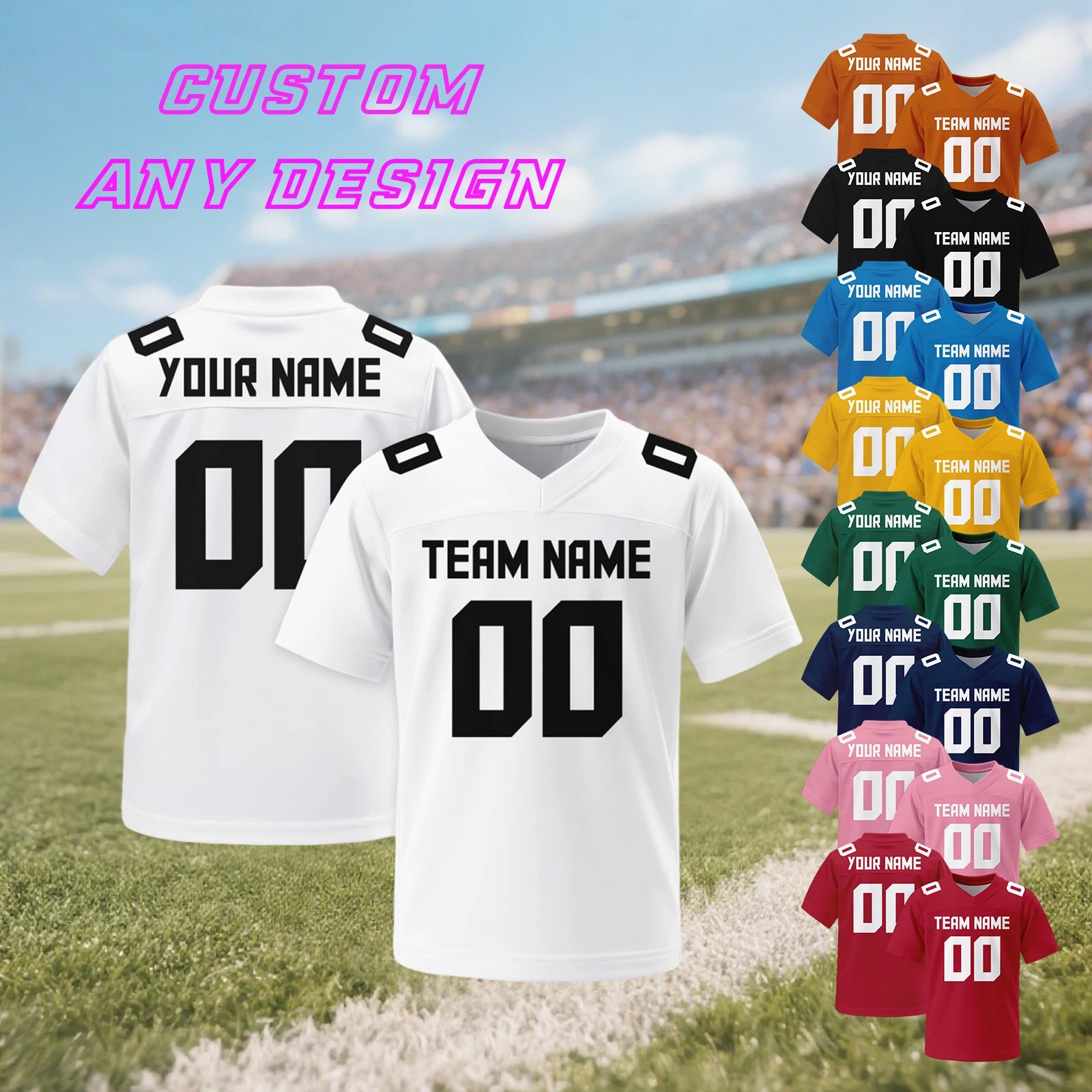 Custom American Football Jersey – Personalised Team Name & Number - lily supply