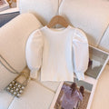 Girls White Long Sleeve T-shirt Shirt Princess Shirt for Tddler Girl Sweet Pullover Casual Shirt Children Tops Pullover - lily supply