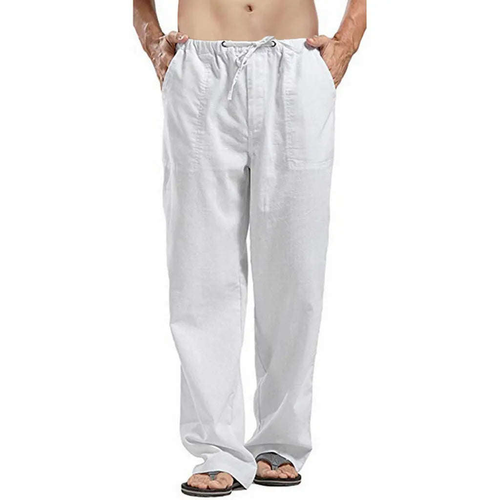 Men's Cotton Linen Pants - Breathable Loose Summer Trousers
