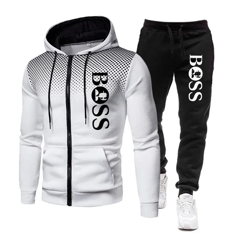 Men's Hooded Jacket & Jogging Pants Set - Basketball Fitness 2-Piece 2025