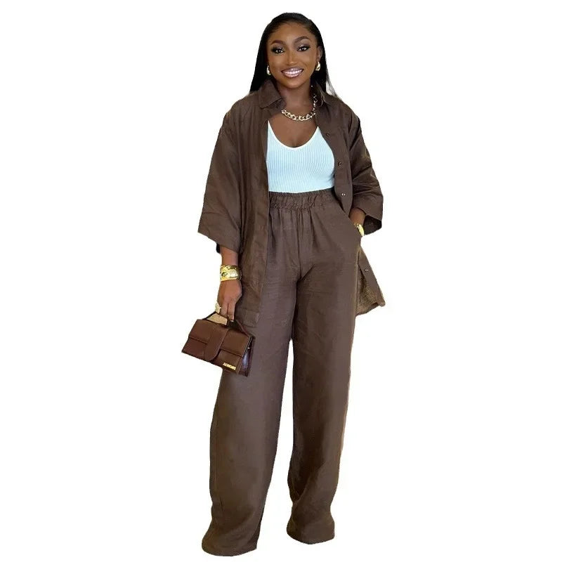 Elegant Two-Piece Shirt & Trouser Set