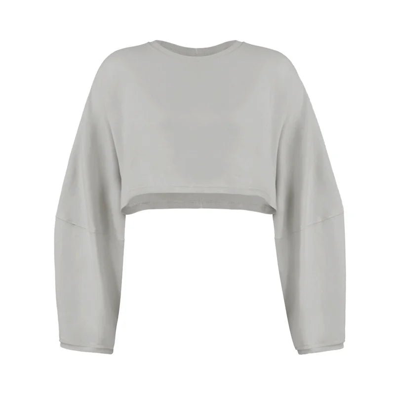 Women Sports Crop Top T-Shirts Gym Clothing Yoga Loose Tops Long Sleeve Sportswear Workout Clothing Fitness Smock Spring Autumn - lily supply