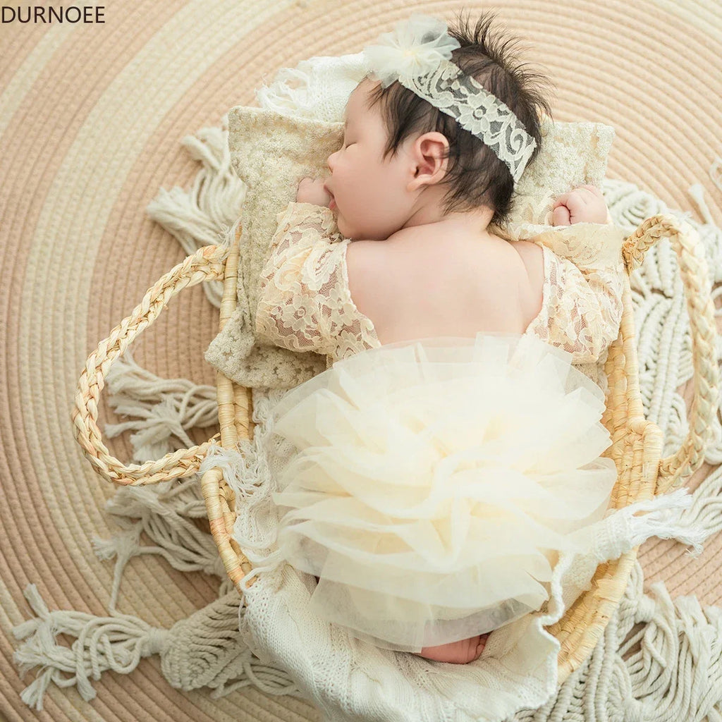 Baby Girl Tutu Dress – Newborn Photography Outfit & Princess Lace Romper