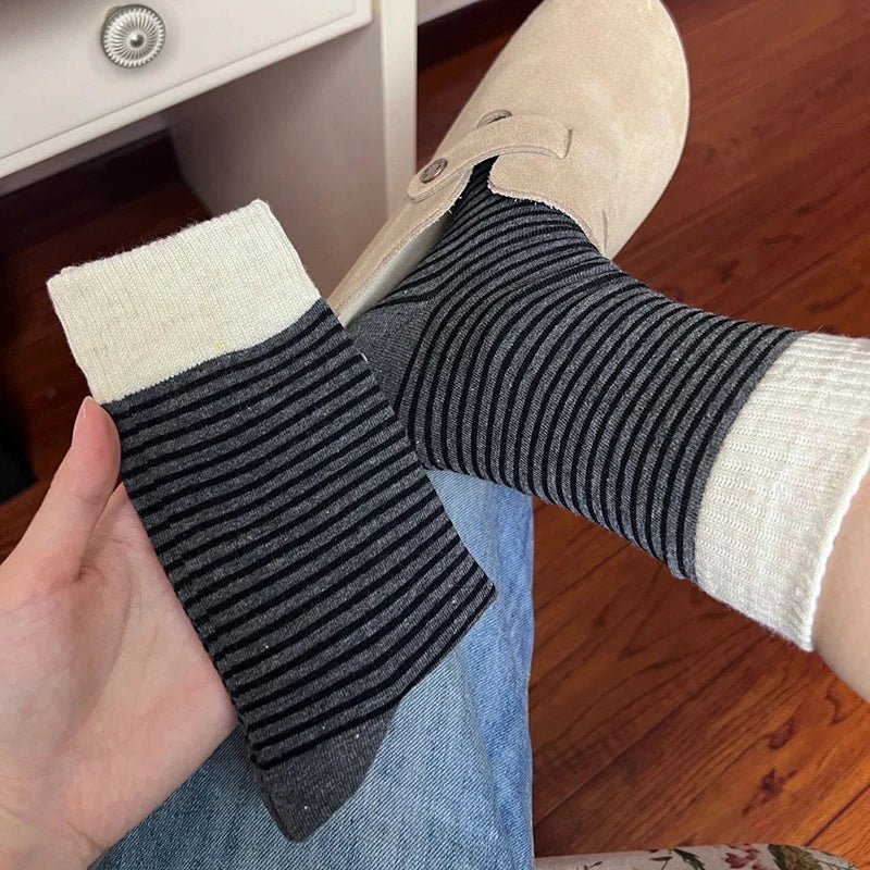 Women's Striped Preppy Long Socks – Classic Knee High Socks - lily supply