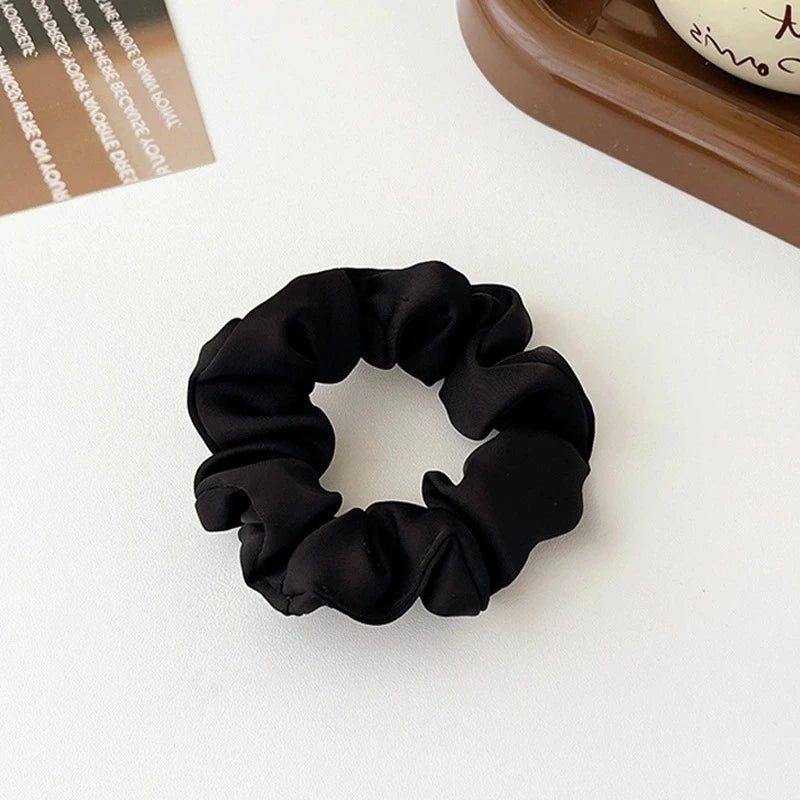 Black Hair Scrunchies - Ponytail Holders for All Hair Types - lily supply