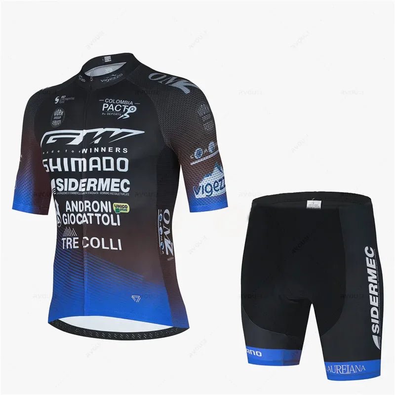 Men's Cycling Jersey & 19D Bib Set – Short Sleeve Maillot Culotte Kit - lily supply