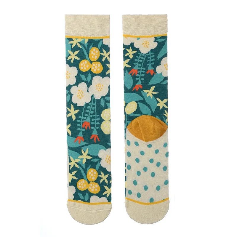 Women's Plant, Hedgehog & Sloth Print Socks – Trendy Casual Socks - lily supply