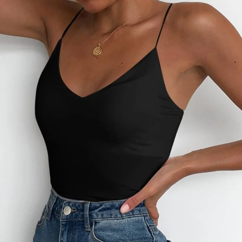 Women's Solid Sleeveless Slim Camisole Vest