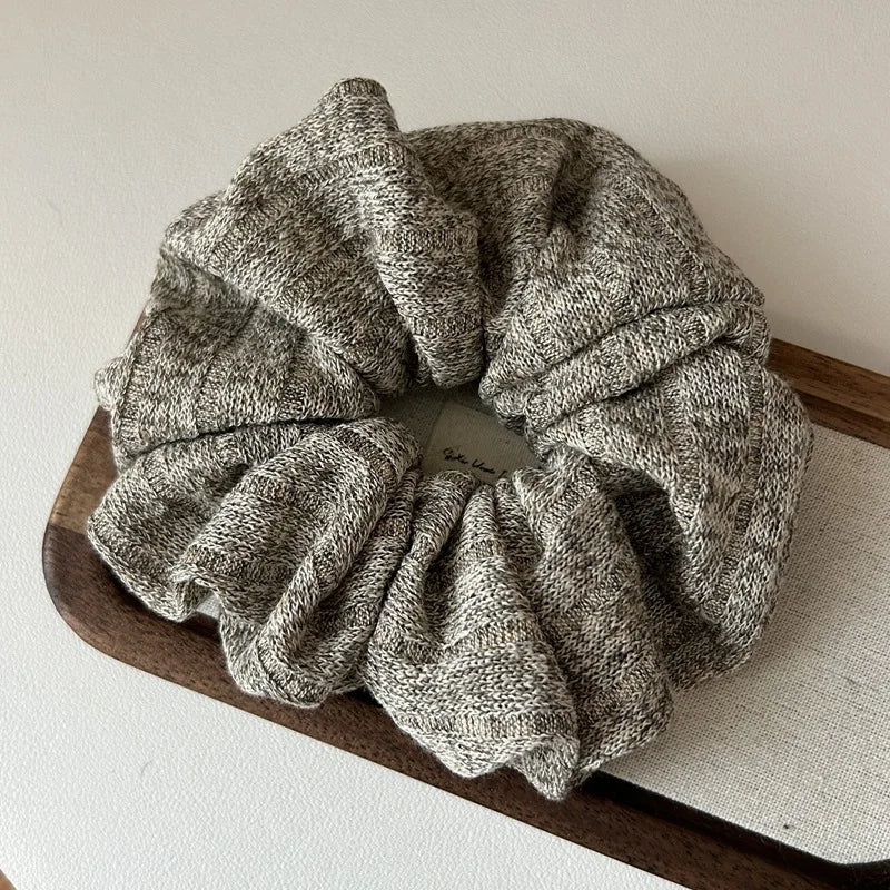 Leopard Print Oversized Scrunchie - Retro Elastic Hair Tie - lily supply