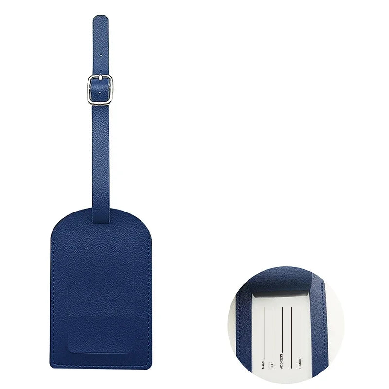 Travel Luggage Tag for Women Men Suitcase Identifier Label Baggage PU Leather Boarding Bag Tag Name ID Address Holder Accessorie