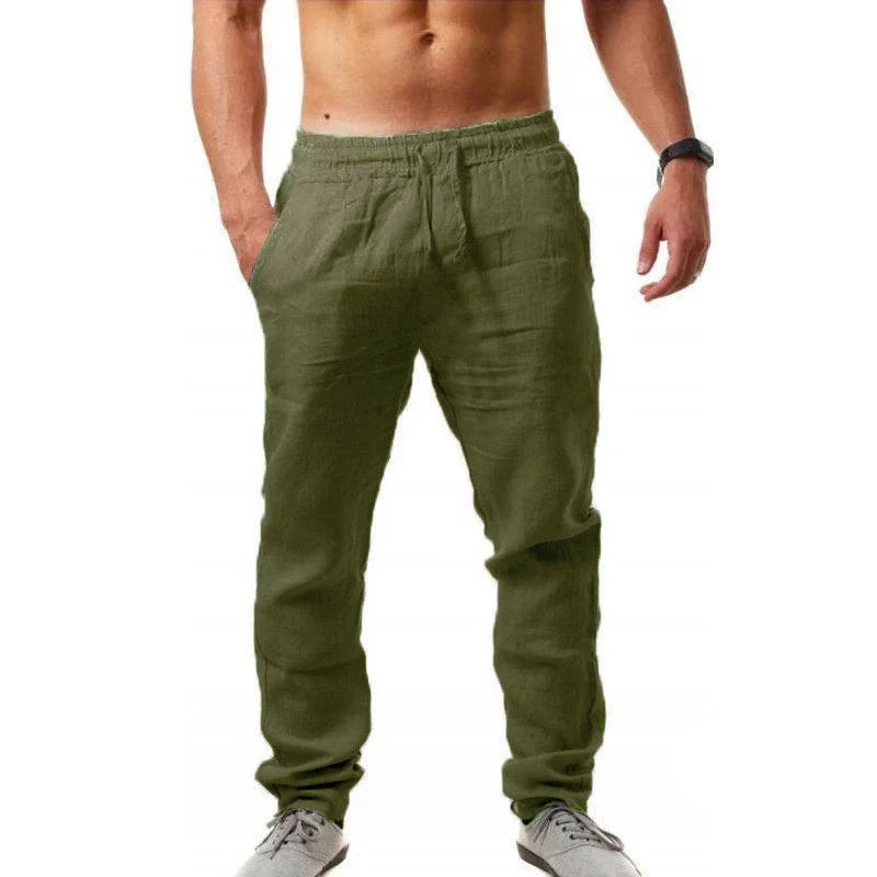 Men's Cotton Linen Pants - Breathable Loose Summer Trousers