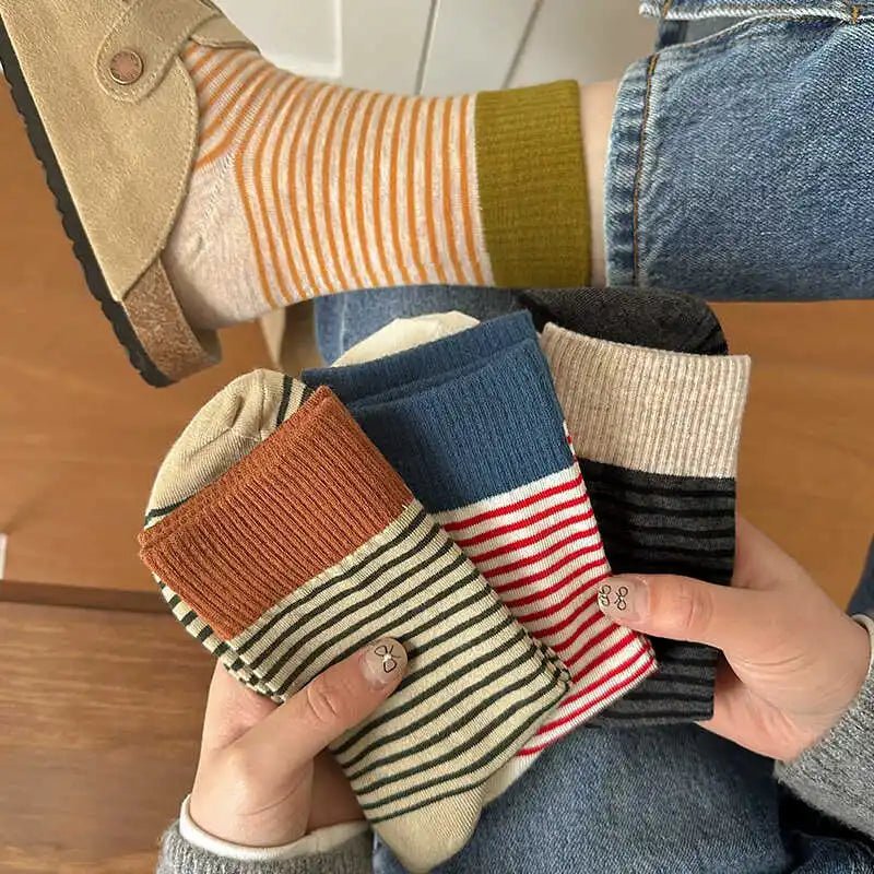 Women's Striped Preppy Long Socks – Classic Knee High Socks - lily supply