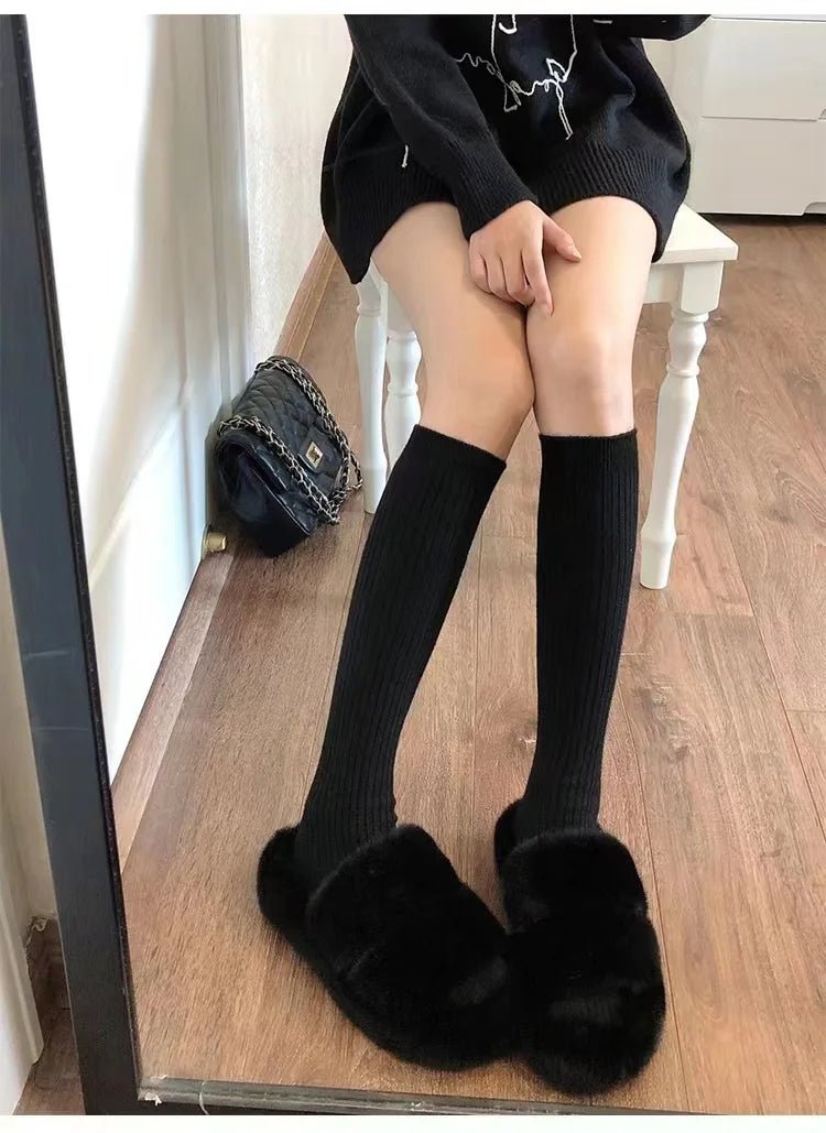 Women's Harajuku Lolita Vertical Bar Knee Socks – Striped Long Socks - lily supply