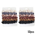 Satin Minimalist Solid Colour Silk Hair Scrunchies - Elastic Ponytail Ties - lily supply