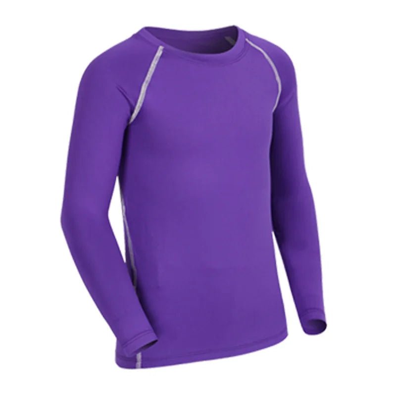 Kids Children Boy Girl Running Long T Shirt Fitness Sport Basketball Football Gym Sportswear Soccer Hiking Undershirt jerseys 6 - lily supply