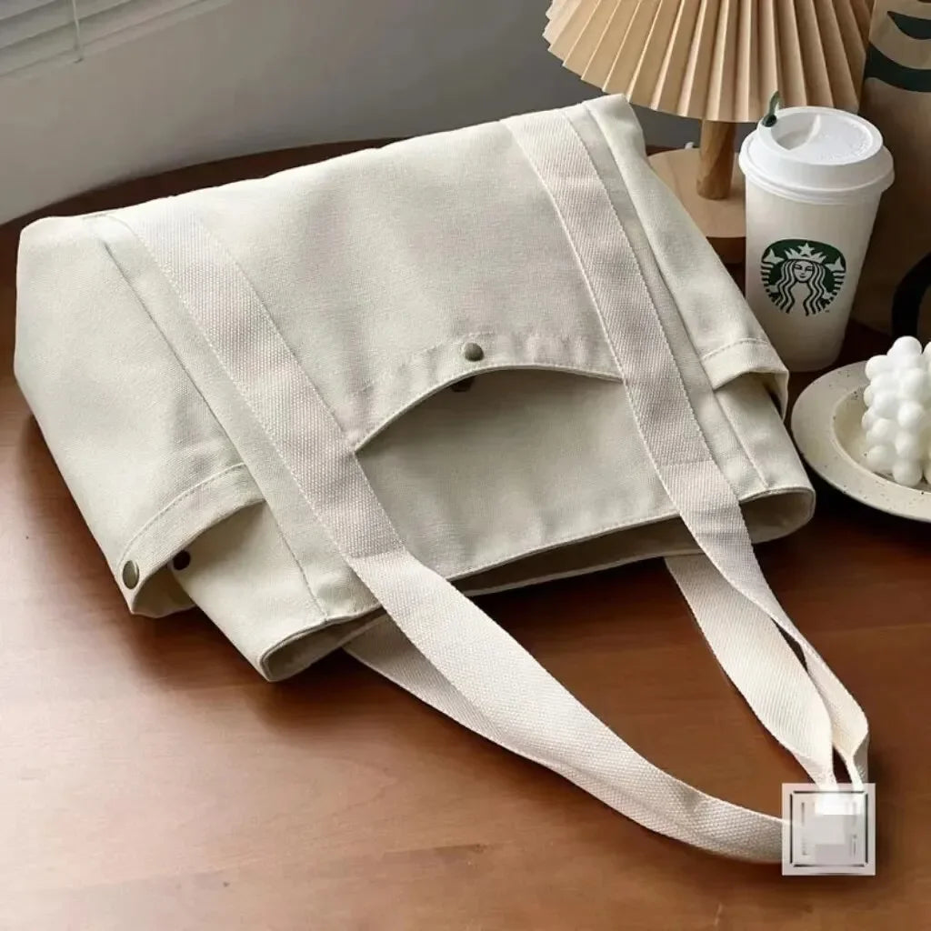Large Capacity Canvas Tote Bag - Commuter Art Student Shoulder Bag