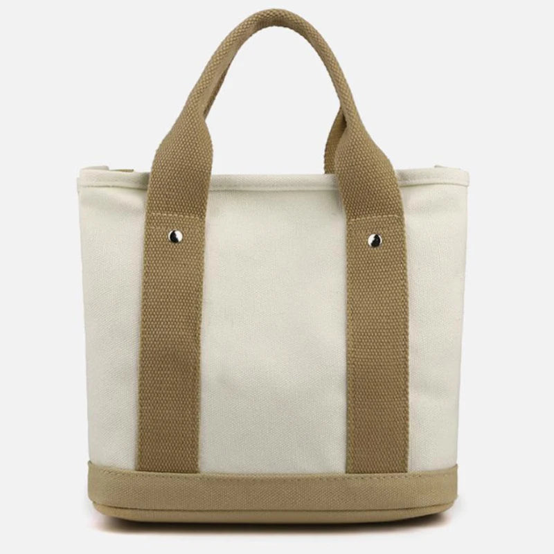 Canvas Tote Bag - Portable Large Capacity Lunch Bento Bucket Handbag