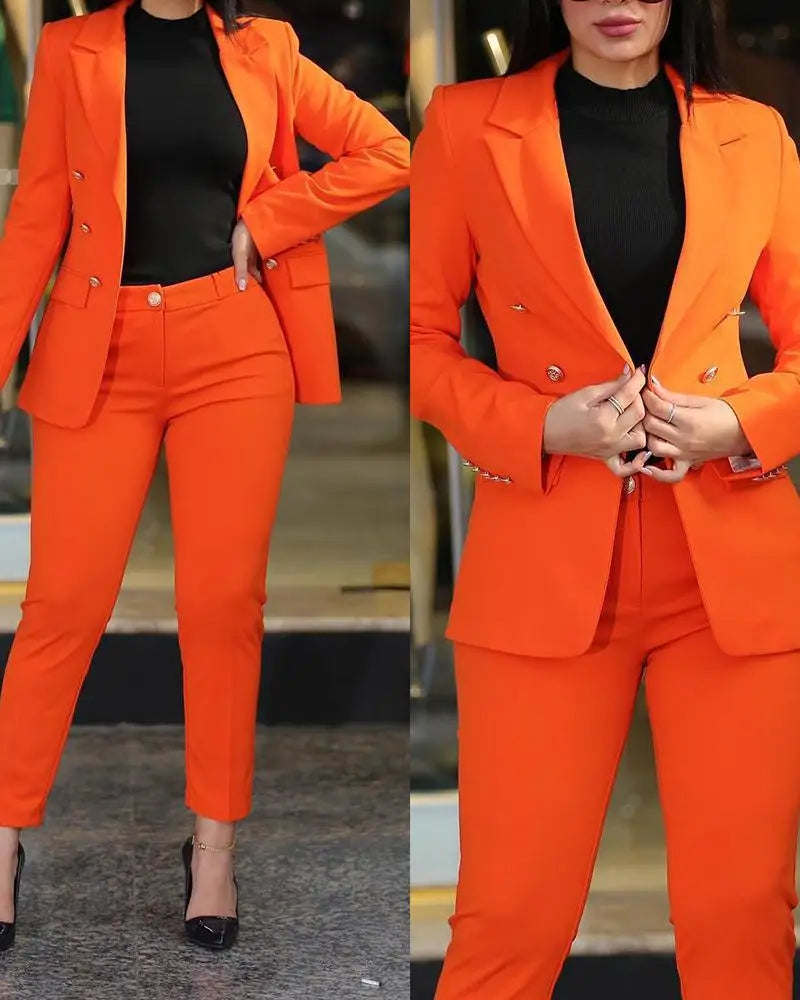 Women's Blazer & Work Pants Set