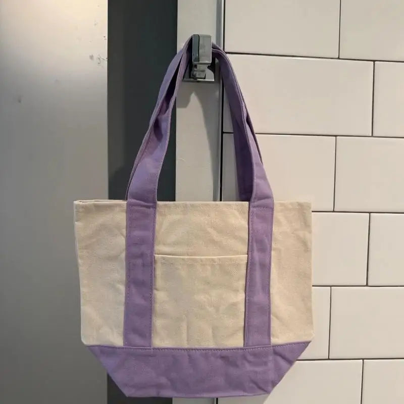 Canvas Reusable Grocery Tote Bag - Fashionable for Women Men Students
