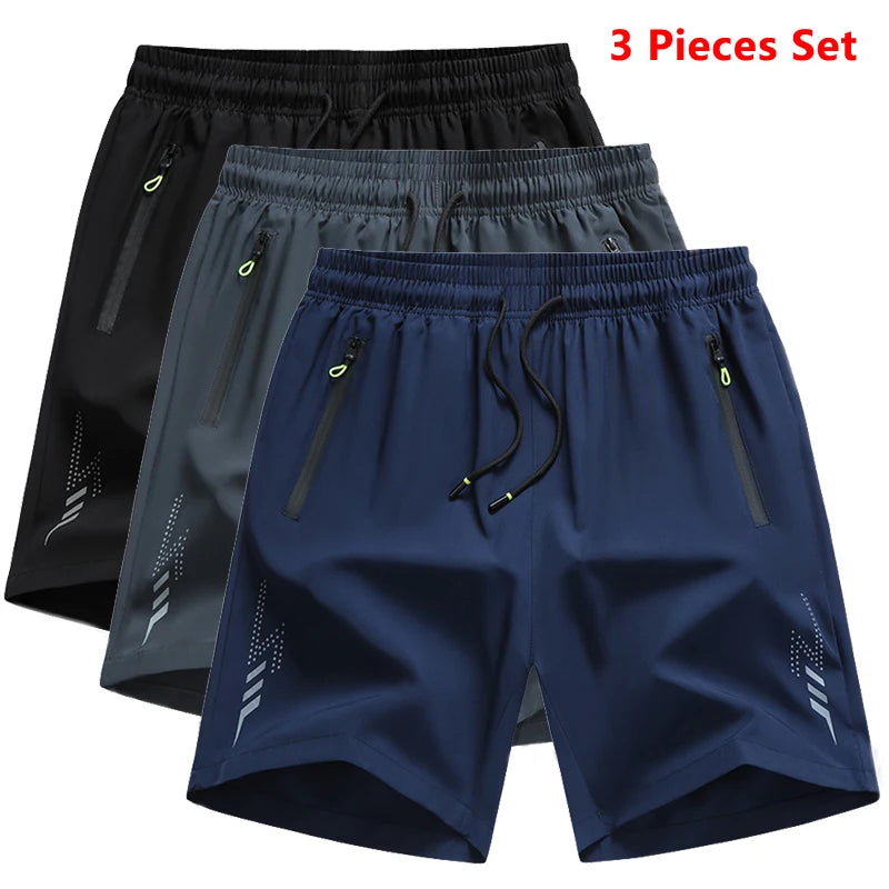 Men's Running Shorts Set (3 Pieces) – Quick Dry Gym & Jogging Short Pants