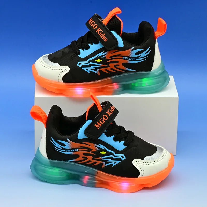 Fashion Girls' Sneaker 2025spring New Kids LED Light Shoes Anti Slip Boys Basketball Shoes Soft Soled Girls Casual Shoes Zapatos - lily supply