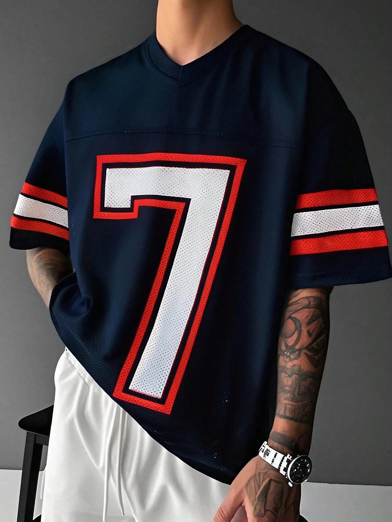 Men’s NB.7 Football Jersey – Quick - Dry Mesh Sport Shirt (Style 2) - lily supply