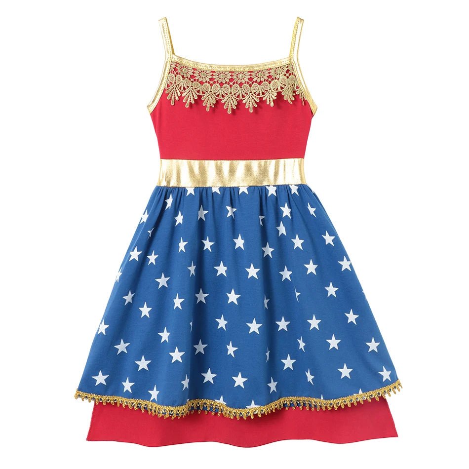 Children's Casual Dress for Girls Mermaid Rapunzel Dress One - Shoulder Sling Short Sleeve Princess Costume Summer Casual Vest - lily supply