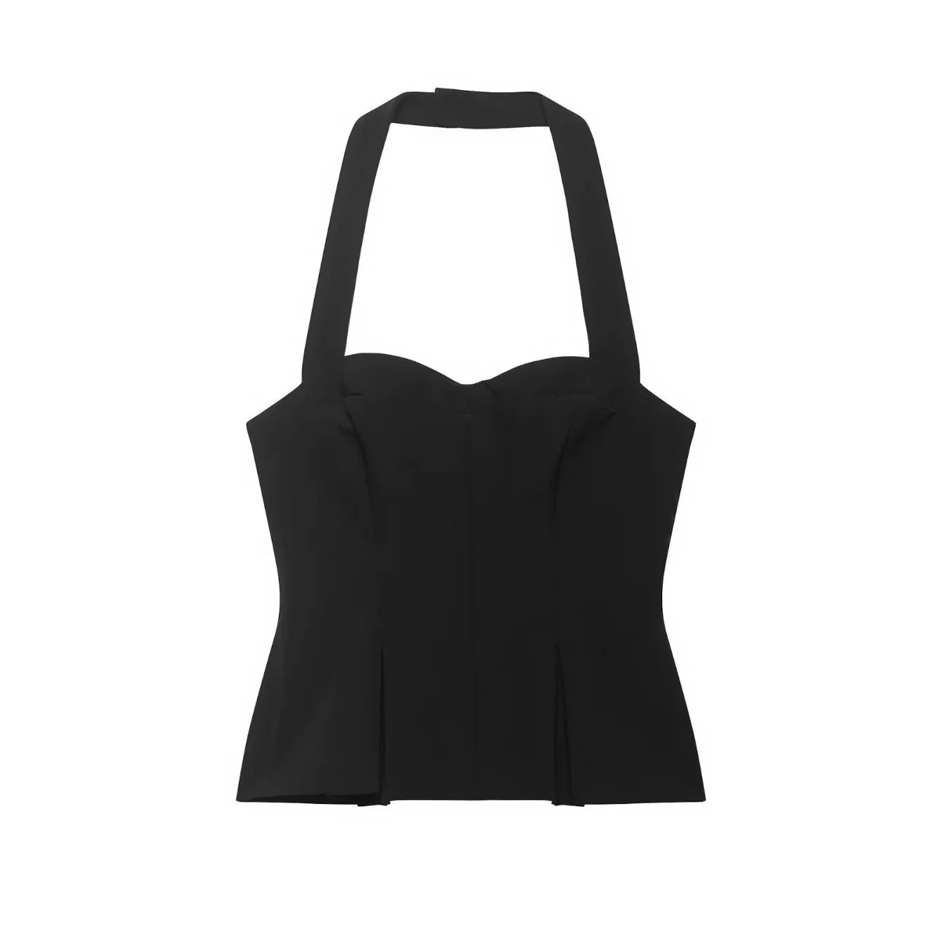Women Black Sexy High Street Halter Tops Summer New Female Trendy Vacation Slim Backless Camisoles Lady Casual Chic Vest Tops