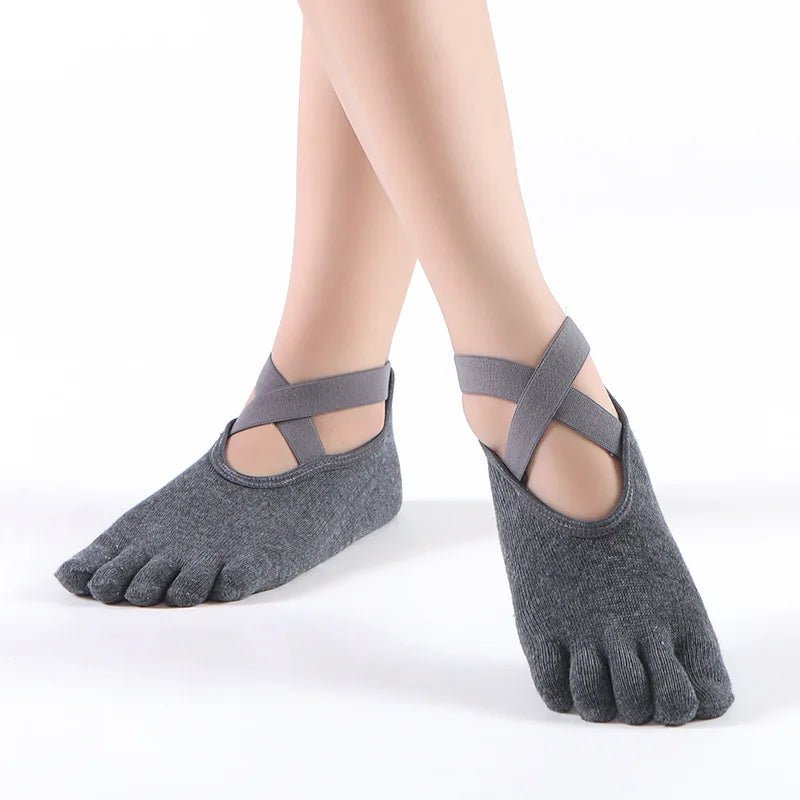 Women's Anti - Slip Five Toe Yoga Socks - Pilates Ballet Dance Sports Socks - lily supply