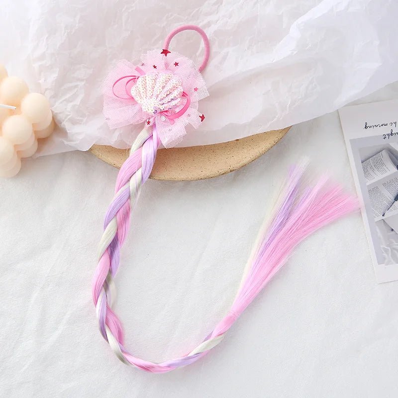 Girls Colourful Sequin Glitter Scrunchies - Elastic Pigtail Hair Rings - lily supply