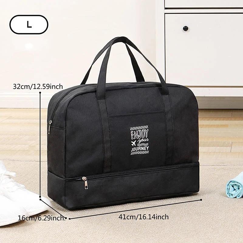 Fashion Folding Travel Bag Women Oxford Travel Weekend Overnight Bags Large Capacity Hand Luggage Tote Duffel Accessor Supplies