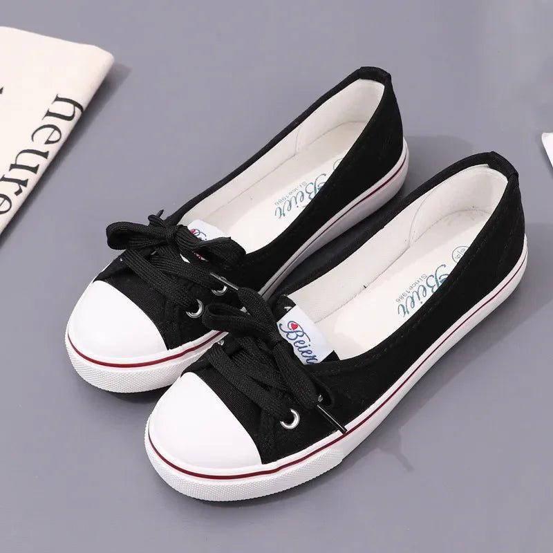 2023Sneakers Shoes for Women Zapatillas Mujer Solid Sapatilha Feminina Zapatilla Tenis Feminino Lace - up White Chaussures Plates - lily supply