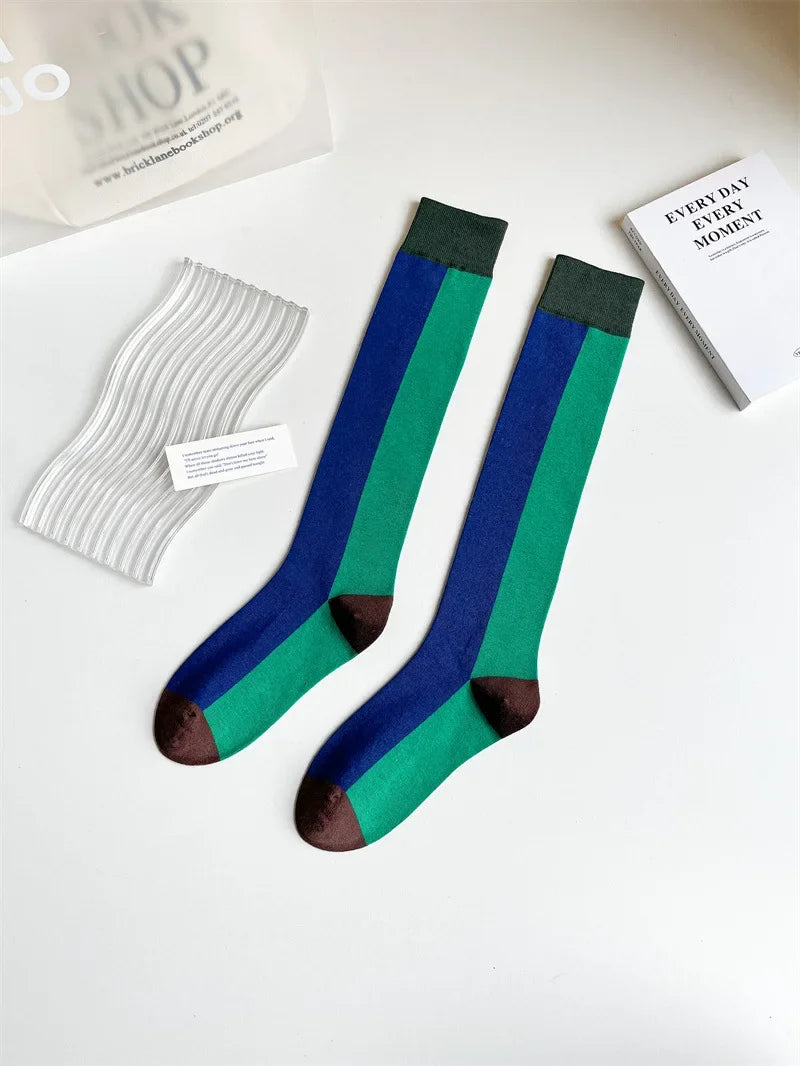 Women's Korean Vintage Over Knee Long Socks - Trendy Fashion Stockings