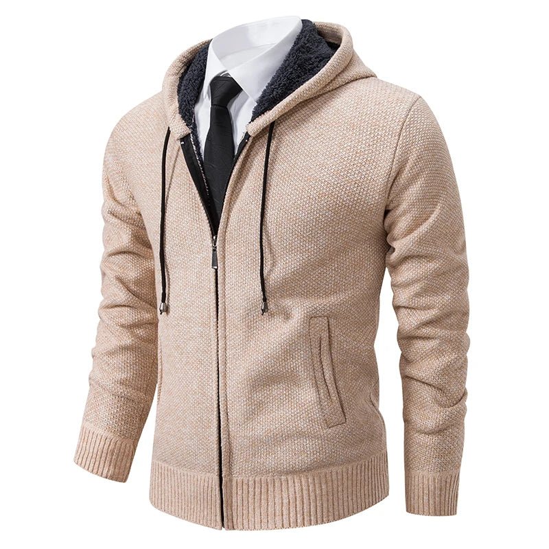 Men's Fleece Zip Stand Collar Cardigan - lily supply