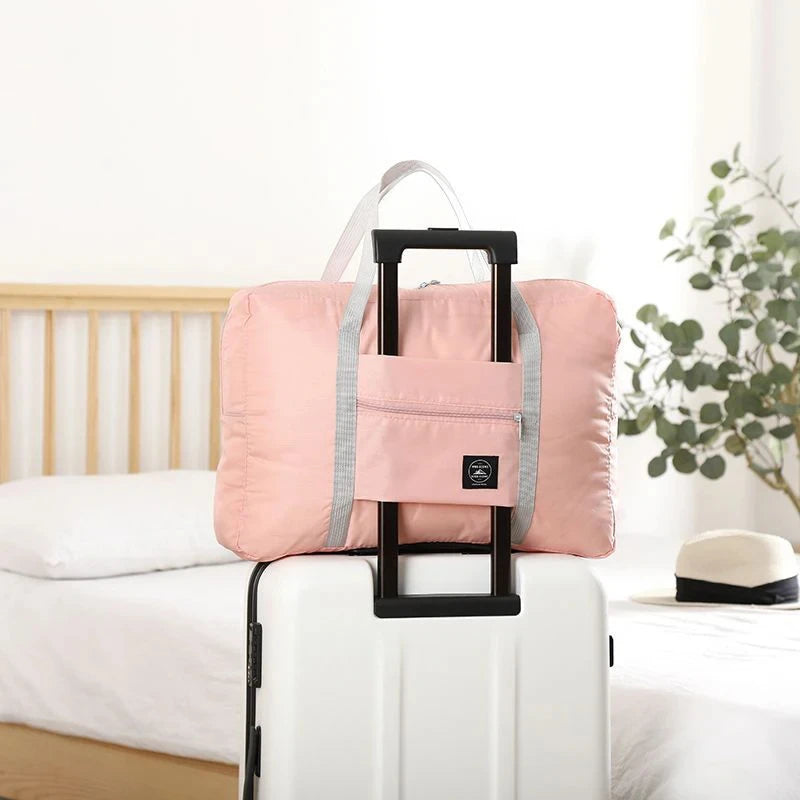 Collapsible Travel Bag for Women Girls - Lightweight Carry-On Luggage with Large Capacity Soft Fabric for Weekend Trip Business