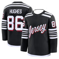 Hockey Jersey - Black with White/Red Accents "Hughes 86" Script "Jersey" Logo Comfortable Base Layer for Autumn and Winter - lily supply