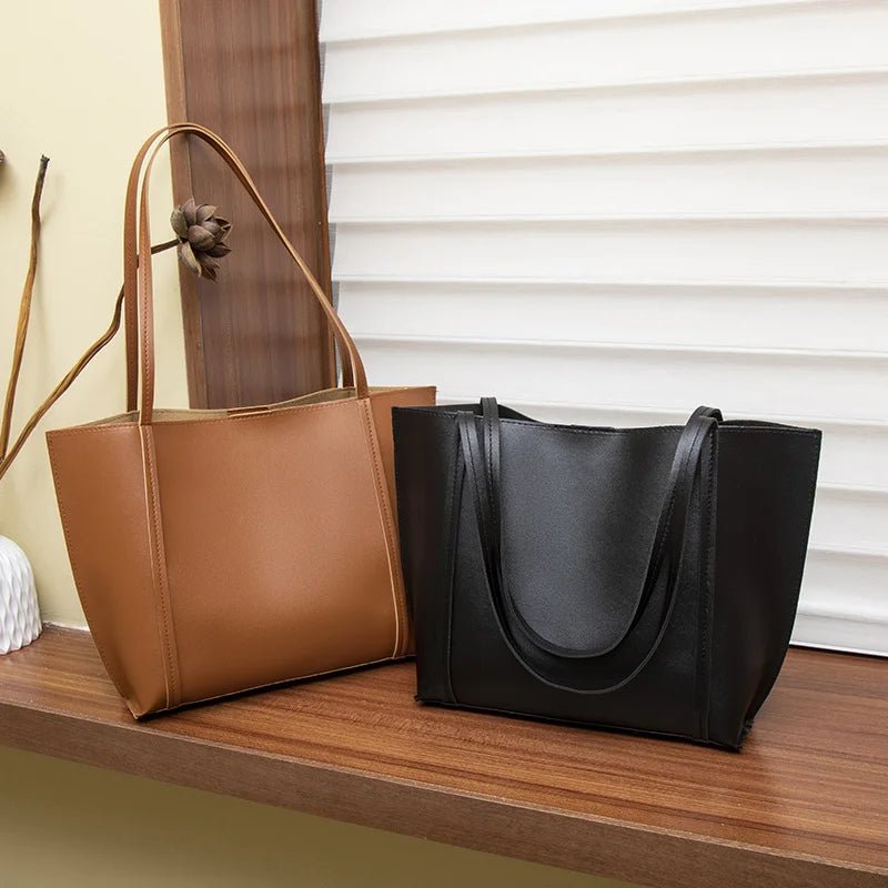 Women's Minimalist Solid Colour Travel Tote Bag - Large Capacity Fashion Shoulder - lily supply