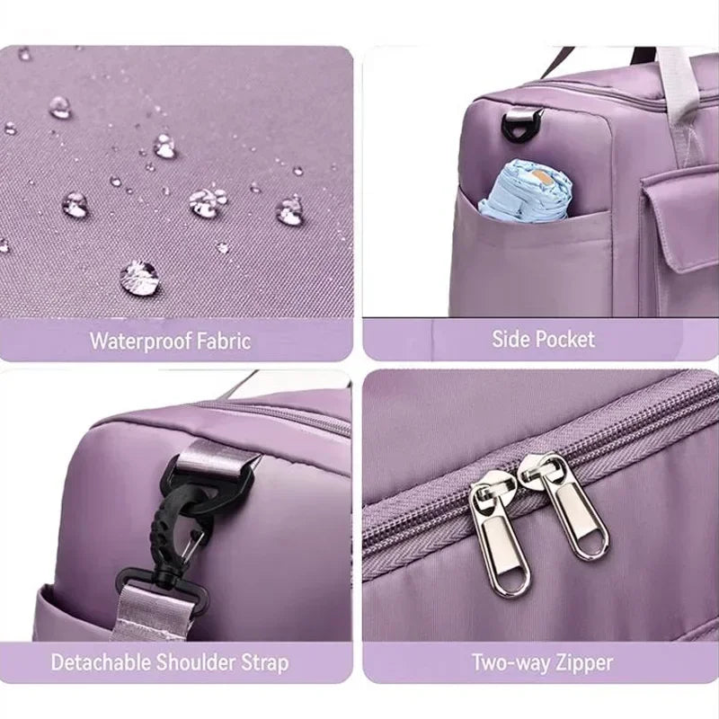 Travel Bag Large Capacity Weekender Carry On Duffle Bags with Shoe Compartment Sports Fitness Bags for Women Shoulder Bag