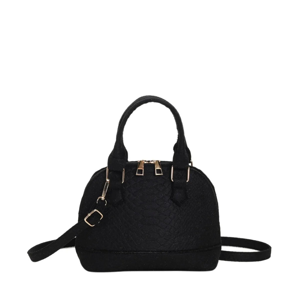 Women's Large Crossbody  Retro Felt Handbag with Makeup Organizer Solid-Color Casual Purse for Everyday Use Travel 핸드백