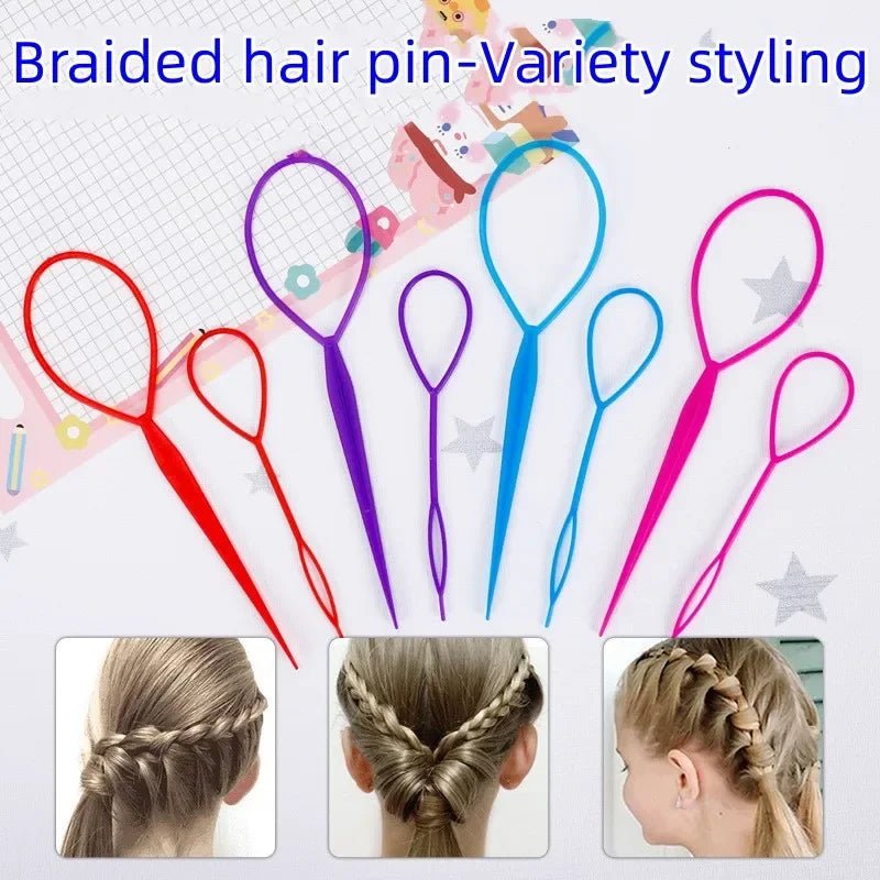 Hair Scrunchie Set - Ball Head Curler Pull Pin Braid Tool 2/4pcs - lily supply