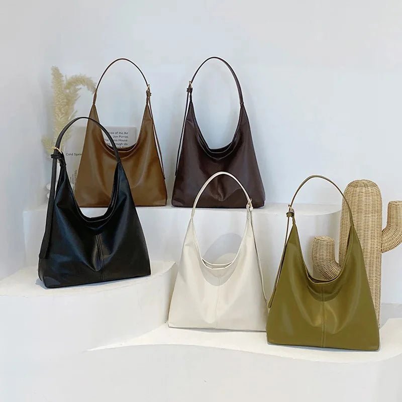 Women's PU Leather Single Shoulder Handbag - Large Capacity Casual Tote - lily supply