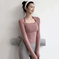 Women's Casual Sports Yoga Top Fitness Training Wear Quick Dry Breathable Long Sleeve T-Shirt for Running And Pilates - lily supply