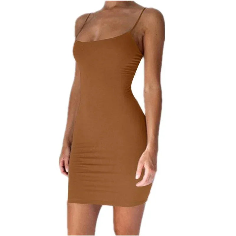 Women's Spaghetti Strap Bodycon Mini Dress