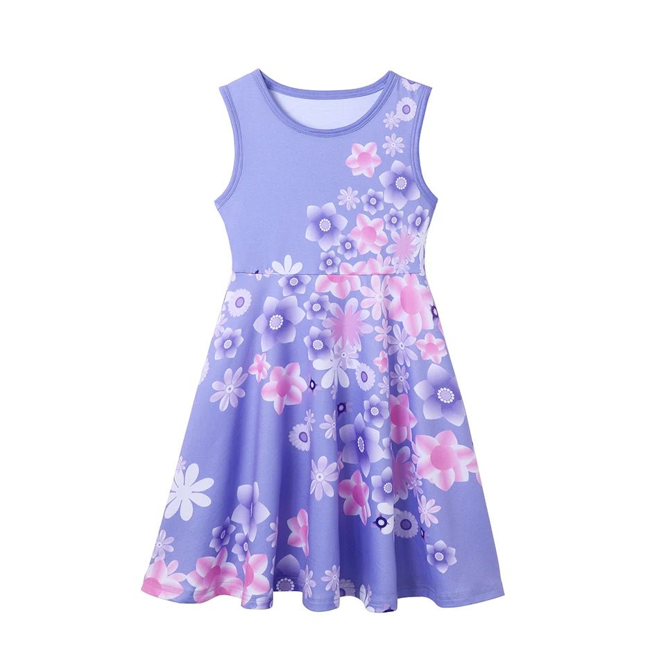 Children's Casual Dress for Girls Mermaid Rapunzel Dress One - Shoulder Sling Short Sleeve Princess Costume Summer Casual Vest - lily supply