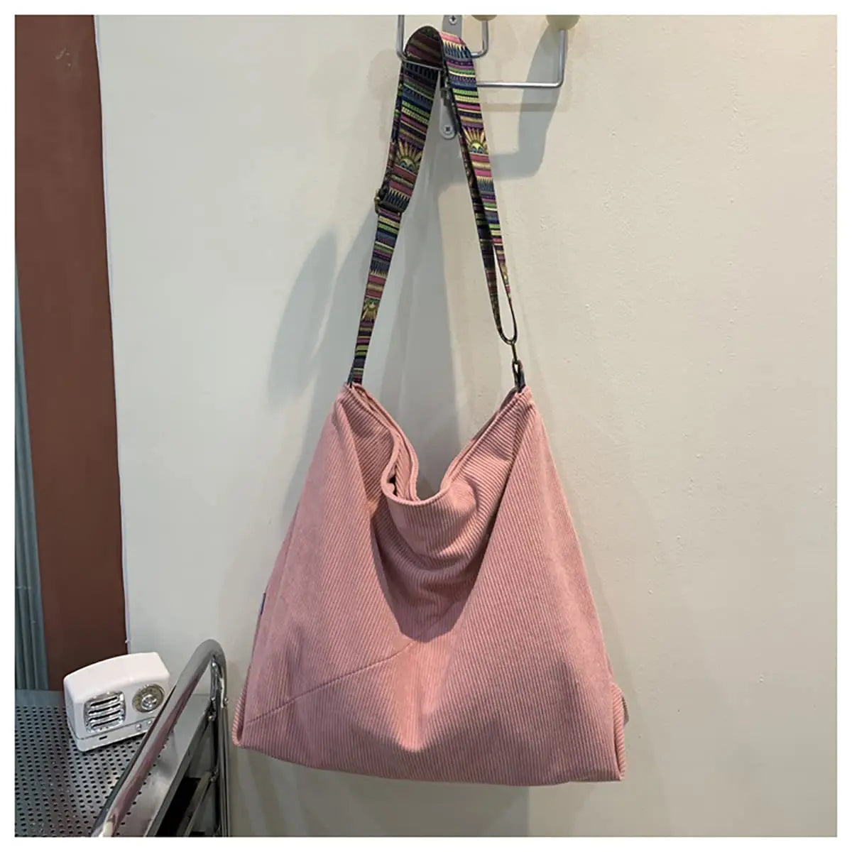 Women's Corduroy Crossbody Shoulder Tote Bag - Stylish Casual Handbag