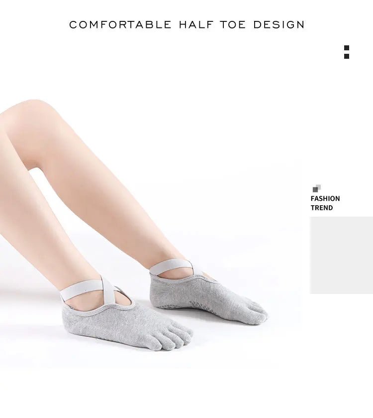 Women's Anti - Slip Five Toe Yoga Socks - Pilates Ballet Dance Sports Socks - lily supply