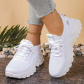 Fashion Knitted White Sneakers for Women Summer Mesh Breathable Platform Sports Shoes Woman Thick Bottom Non Slip Running Shoes - lily supply