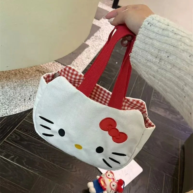 Cute Cartoon Canvas Tote Bag - Large Capacity Women Daily Commute Shoulder Bag